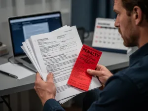 Dłonie przekazujące plik banknotów na biurku obok dokumentów, symbolizujące formalne zawarcie umowy darowizny pieniędzy.